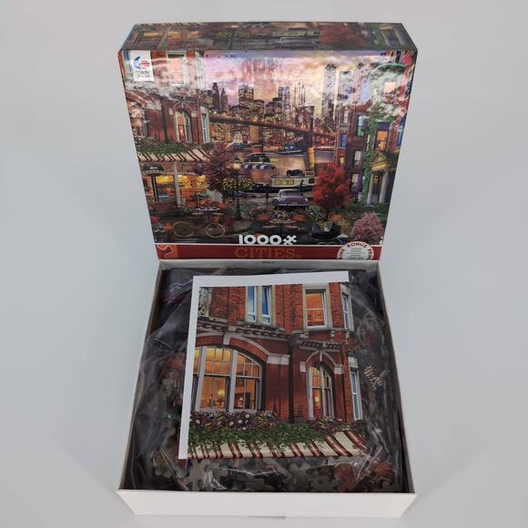 Ceaco 1000 Piece "Cities" by David MacLean Jigsaw Puzzle with Poster - GUC - Picture 3 of 12